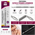 INOX Professional Cuticle Pusher & Remover – Surgical Stainless Steel Dual-Ended Cuticle Tool, Non-Slip Grip, Precision Nail Care Tool for Manicure & Pedicure