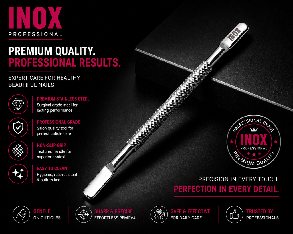 INOX Professional Cuticle Pusher – Stainless Steel Dual-End Nail Tool