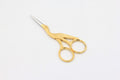 Professional Stork Cuticle Scissors – Precision 3.5” Gold-Plated Crane Embroidery Scissors for Nails, Hangnails & Cuticles – Ultra-Fine Curved Tip Stainless Steel Grooming Tool for Salon & Home Use
