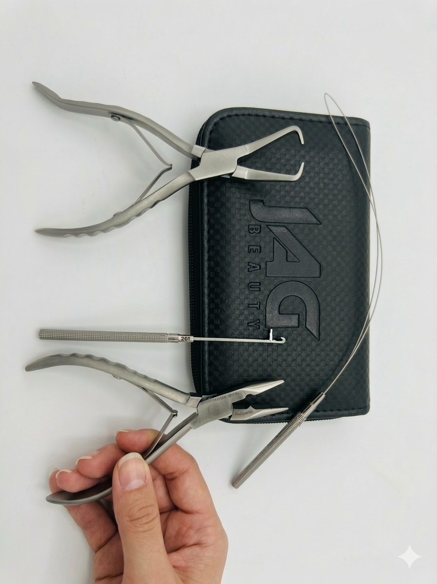 JAG BEAUTY Professional Hair Extension Tools Kit – 4-Piece Set with Stainless St