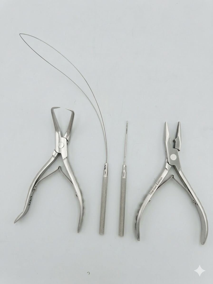 JAG BEAUTY Professional Hair Extension Tools Kit – 4-Piece Set with Stainless St