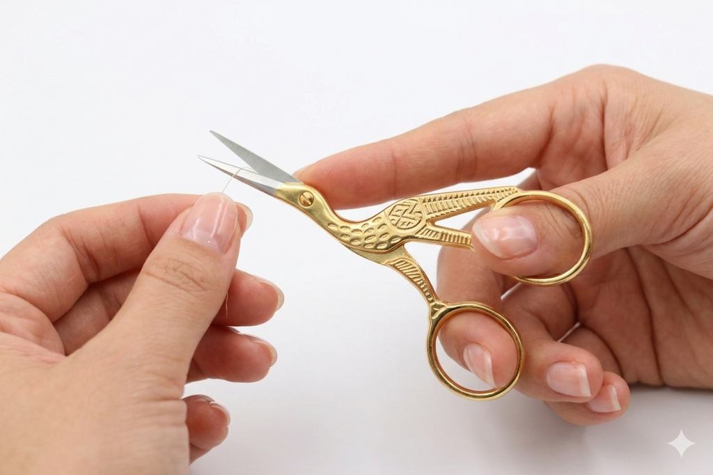 Professional Stork Cuticle Scissors – Precision 3.5” Gold-Plated Crane Embroidery Scissors for Nails, Hangnails & Cuticles – Ultra-Fine Curved Tip Stainless Steel Grooming Tool for Salon & Home Use